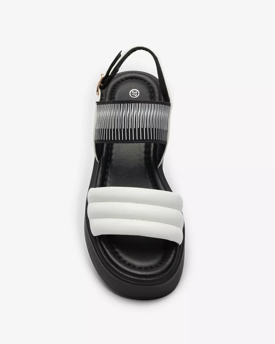 Fehér és fekete női szandál vastagabb talppal Uvino Footwear