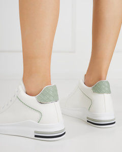 Fehér és zöld női tornacipő rejtett ékkel Uksy - Lábbeli