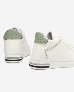 Fehér és zöld női tornacipő rejtett ékkel Uksy - Lábbeli