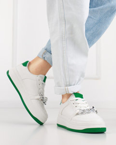 Fehér és zöld sportcipő láncos női tornacipő Nevito - Lábbeli