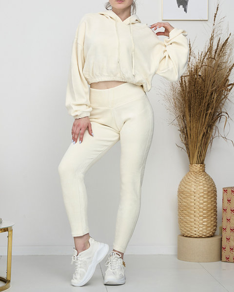 Fehér női sport szett pulcsi és leggings - Ruházat