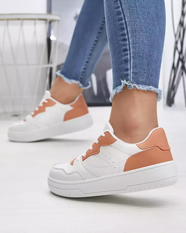 Fehér női sportcipő narancssárga betéttel Tercua- Footwear
