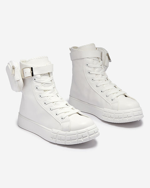 Fehér női sportcipő tasakkal Efiffe- Footwear