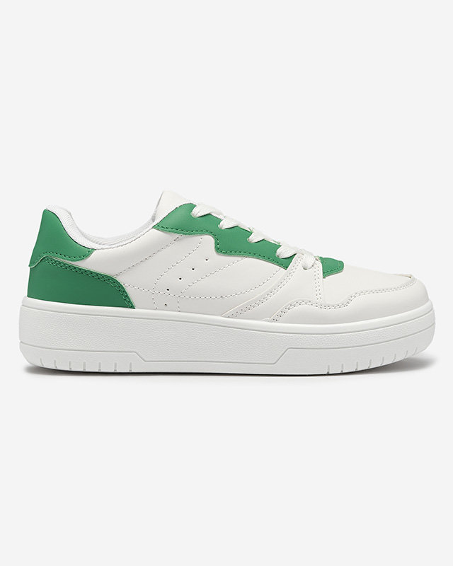 Fehér női sportcipő zöld betéttel Tercua- Footwear