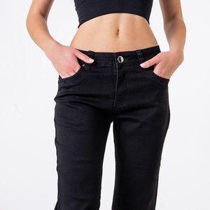 Fekete női 3/4 hosszúságú PLUSZ MÉRET nadrág - ruházat