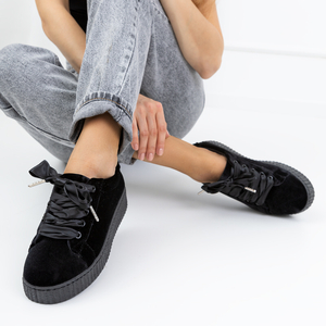 Fekete női Velúr platform edzőcipő Itoda - Cipő