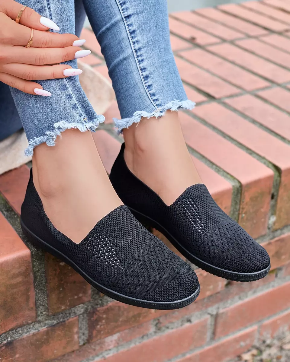 Fekete női áttört slip on tornacipő Kamiosa- Footwear