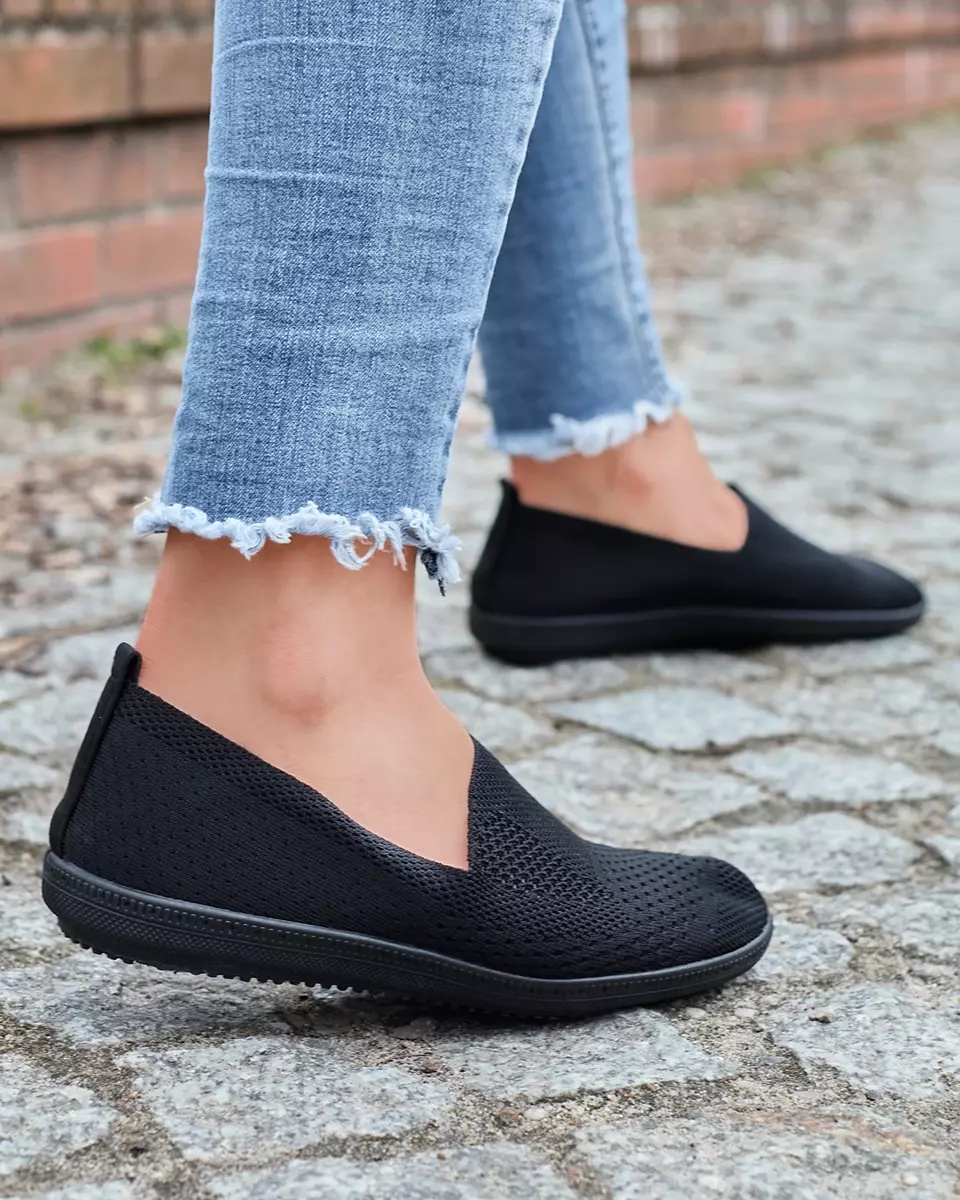 Fekete női áttört slip on tornacipő Kamiosa- Footwear