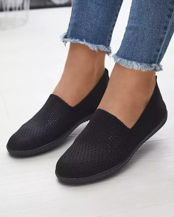 Fekete női áttört slip on tornacipő Kamiosa- Footwear