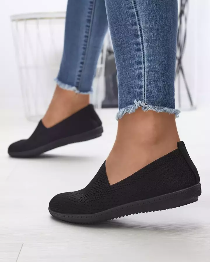 Fekete női áttört slip on tornacipő Kamiosa- Footwear