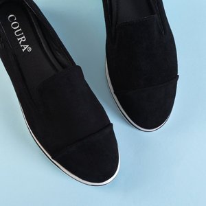 Fekete női cipők alacsony ékkel Dardariel - Cipők