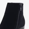 Fekete női csizma cirkóniával a Wilpa cégtől - Lábbeli