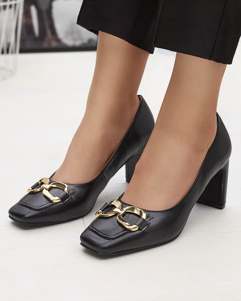 Fekete női mokaszin stílusú cipő Cancoro- Lábbeli