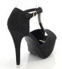 Fekete női szandál magas sarkú Szqueio - cipő