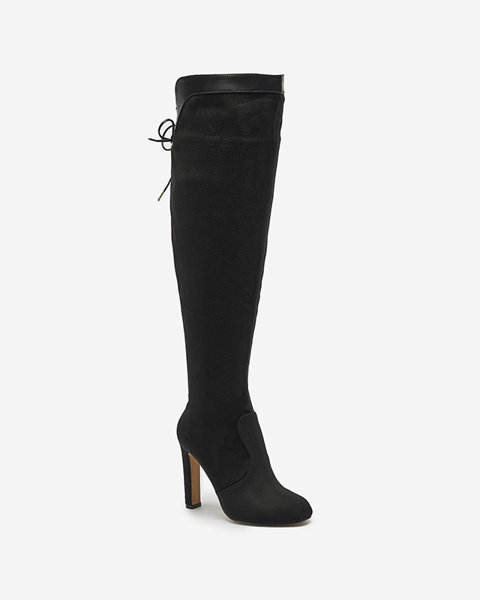 Fekete női térdig érő csizma Cenolli- Footwear