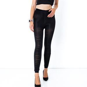 Fekete szigetelésű női mintás leggings 200 DEN - Ruházat