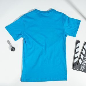 Férfi kék nyomtatott póló - Ruházat