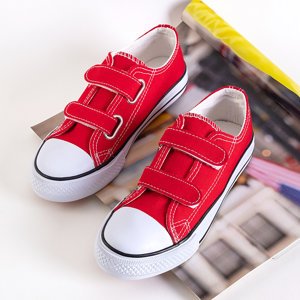 Gyermek piros cipők két tépőzárral - Lábbeli
