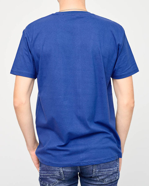 Kék férfi nyomott póló - Ruházat