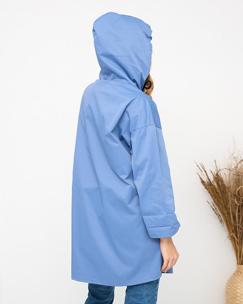 Kék női kabát kabát kapucnival- Ruházat