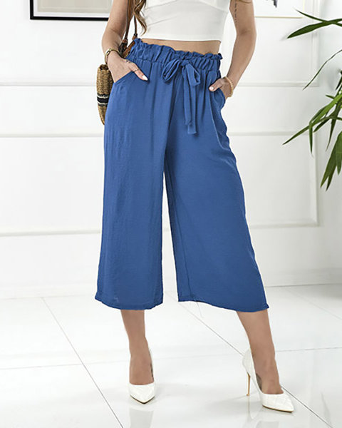 Kék női széles kulott nadrág - Ruházat