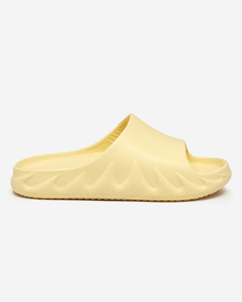 Klasszikus női gumipapucs pasztell sárga színben Derika - Lábbeli