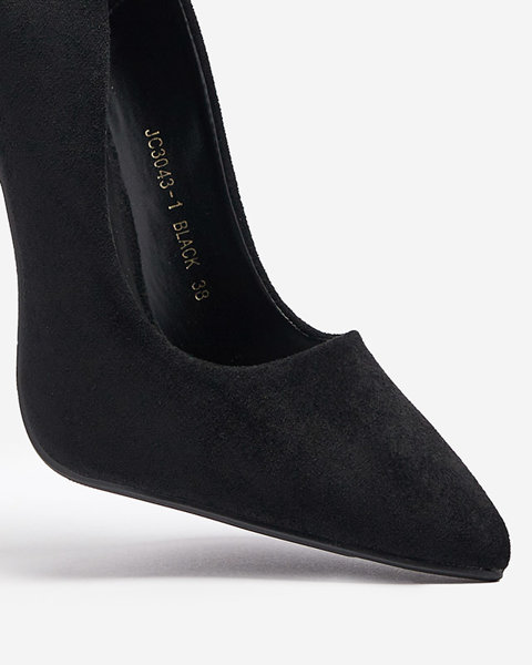 Klasszikus női tűsarkú cipő hegyes orral, fekete színben Ermak- Footwear
