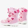 Lányok rózsaszín hócsizma Edna szívvel - cipő
