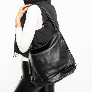 Nagy fekete női kézitáska - öko bőr hátizsák - Kiegészítők