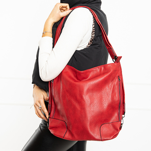 Nagy piros női kézitáska - öko bőr hátizsák - Kiegészítők