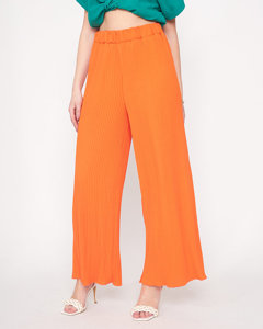 Narancssárga női bordás széles palazzo nadrág - Ruházat
