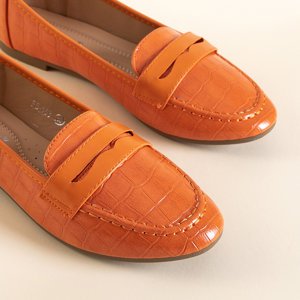 Narancssárga női mokaszin Satoko dombornyomással - cipő