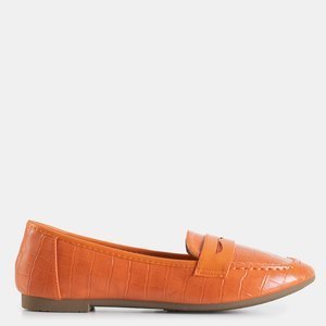 Narancssárga női mokaszin Satoko dombornyomással - cipő