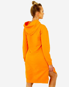 Narancssárga térdig érő pulóver ruha - Ruházat