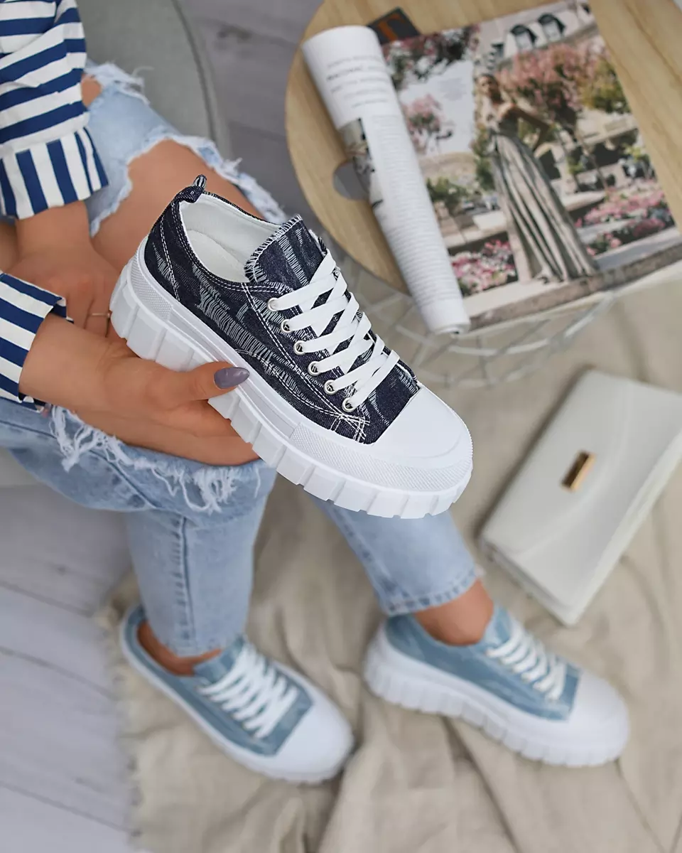 Navy kék női platform tornacipő Deksif Footwear