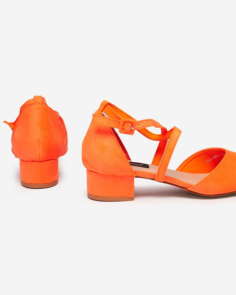Neonnarancssárga lapossarkú női pumpák Wohasi- Cipők