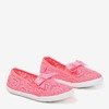 Neonowe różowe tenisówki slip-on dziecięce Shea - Obuwie