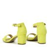 Neonowe żółte sandały na niskim słupku Lisha - Obuwie