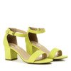 Neonowe żółte sandały na niskim słupku Lisha - Obuwie