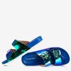Niebieskie klapki z holograficznym wykończeniem Sumire - Obuwie