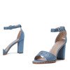 Niebieskie sandały na słupku z dżetami Flanea - Obuwie