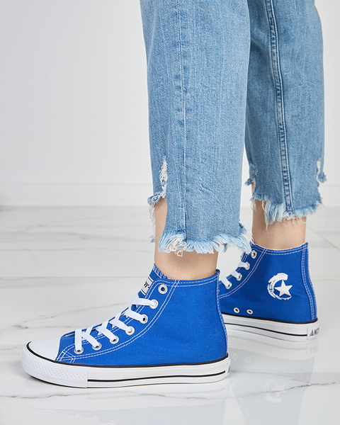 Női Garet kék magasszárú tornacipő - Lábbeli
