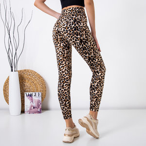 Női barna leopárd nadrág - Ruházat