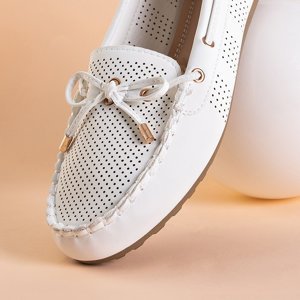 Női fehér áttört cipők Donatela íjjal - Lábbeli