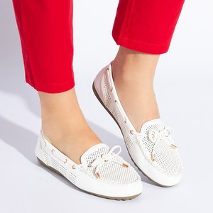 Női fehér áttört cipők Donatela íjjal - Lábbeli