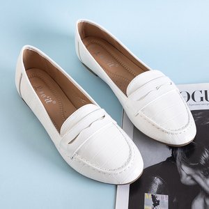 Női fehér cipők Satoko dombornyomással - Cipők