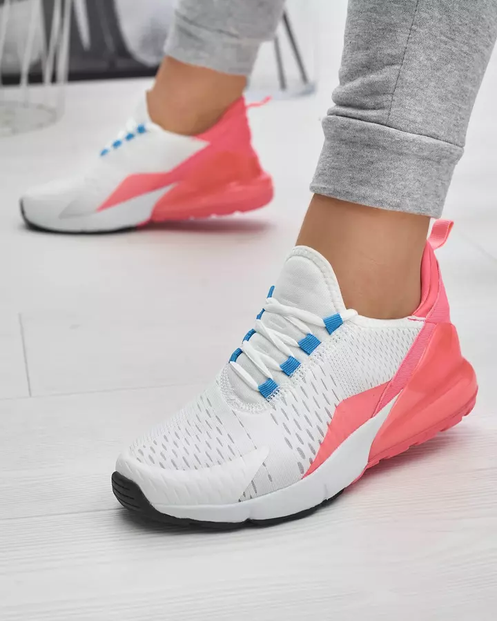 Női fehér és korallszínű szövet sportcipő Tayrio- Footwear