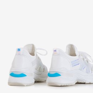 Női fehér sportcipő Amelis holografikus betétekkel - cipő