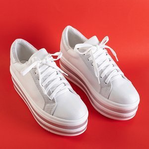 Női fehér sportcipő vastag Jemima platformon - cipő