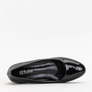 Női fekete patentos Allanav pumpák - Cipők